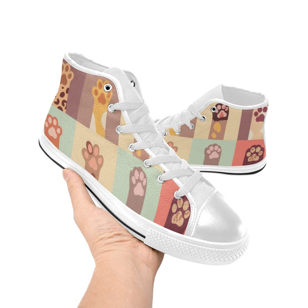 Cat Paws - Women's High Top Canvas Shoes