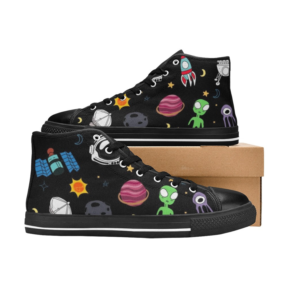 Kids Space - Kids High Top Canvas Shoes Kids High Top Canvas Shoes Printed Offshore Space