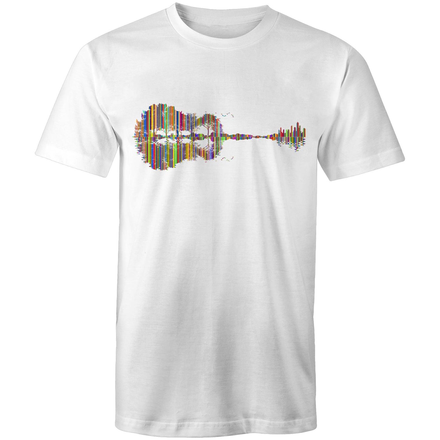 Guitar Reflection In Colour - Mens T-Shirt