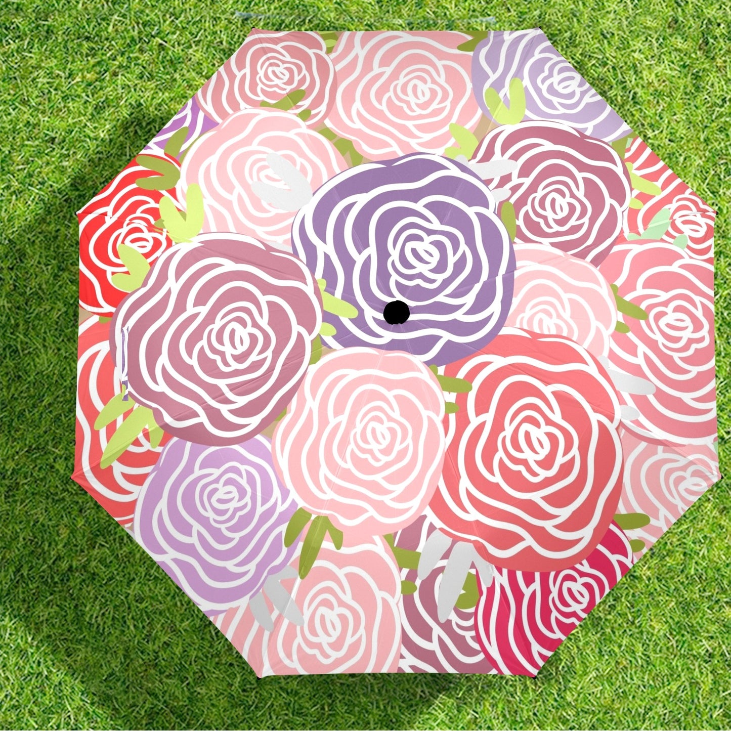 Abstract Roses - Semi-Automatic Foldable Umbrella Semi-Automatic Foldable Umbrella Printed Offshore