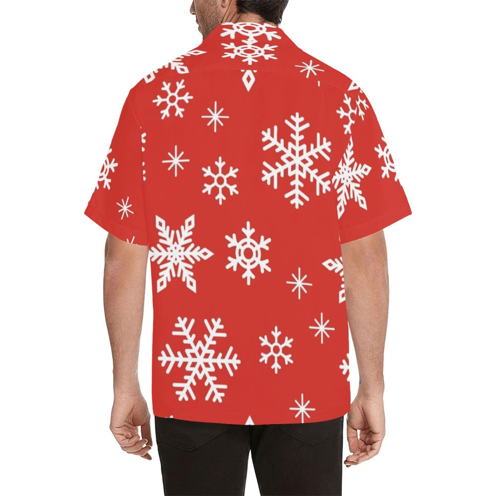 Red Snowflakes, Christmas - Hawaiian Shirt