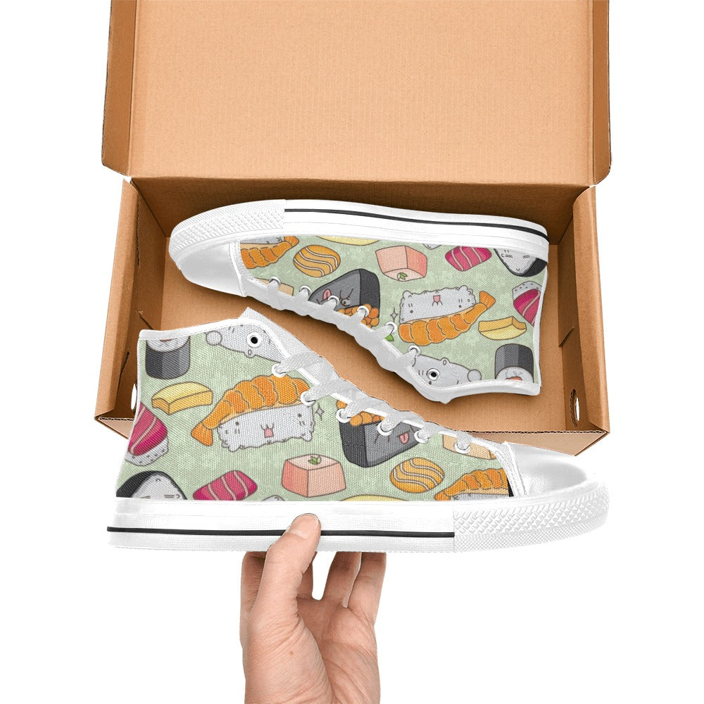 Sushi - Men's High Top Canvas Shoes