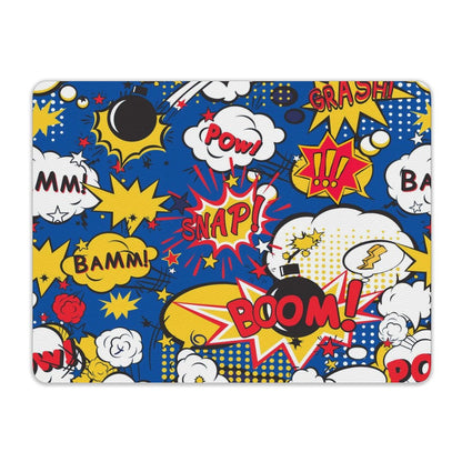 Blue Comic Book - Leather Mouse Pad