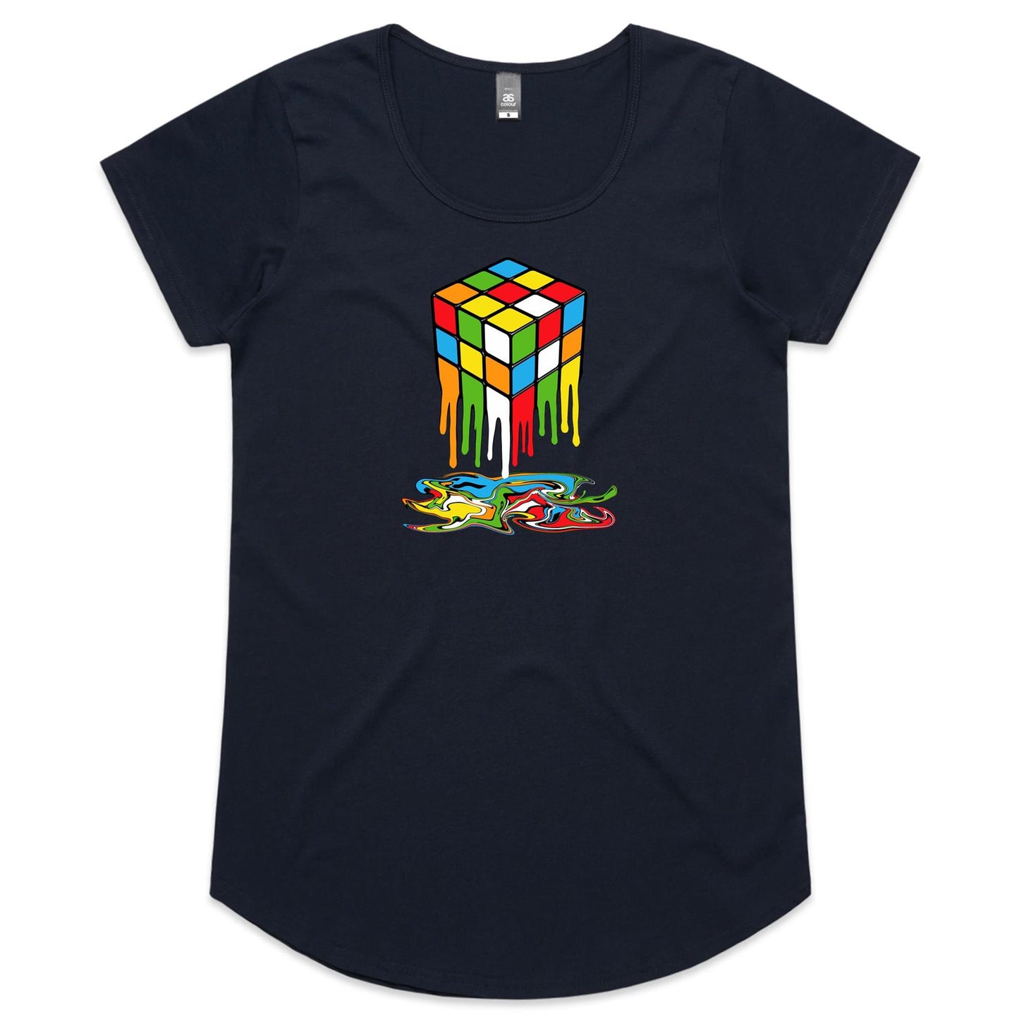 Melting Game Cube - Womens Scoop Neck T-Shirt