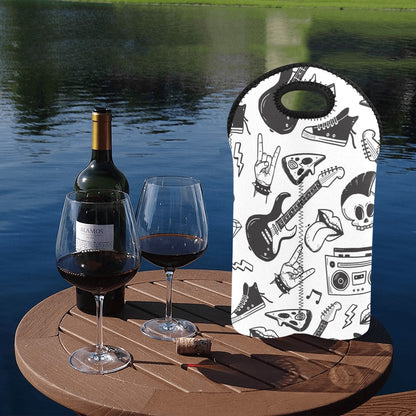 Rock Music - 2-Bottle Neoprene Wine Bag 2 Bottle Wine Bag Music Printed Offshore