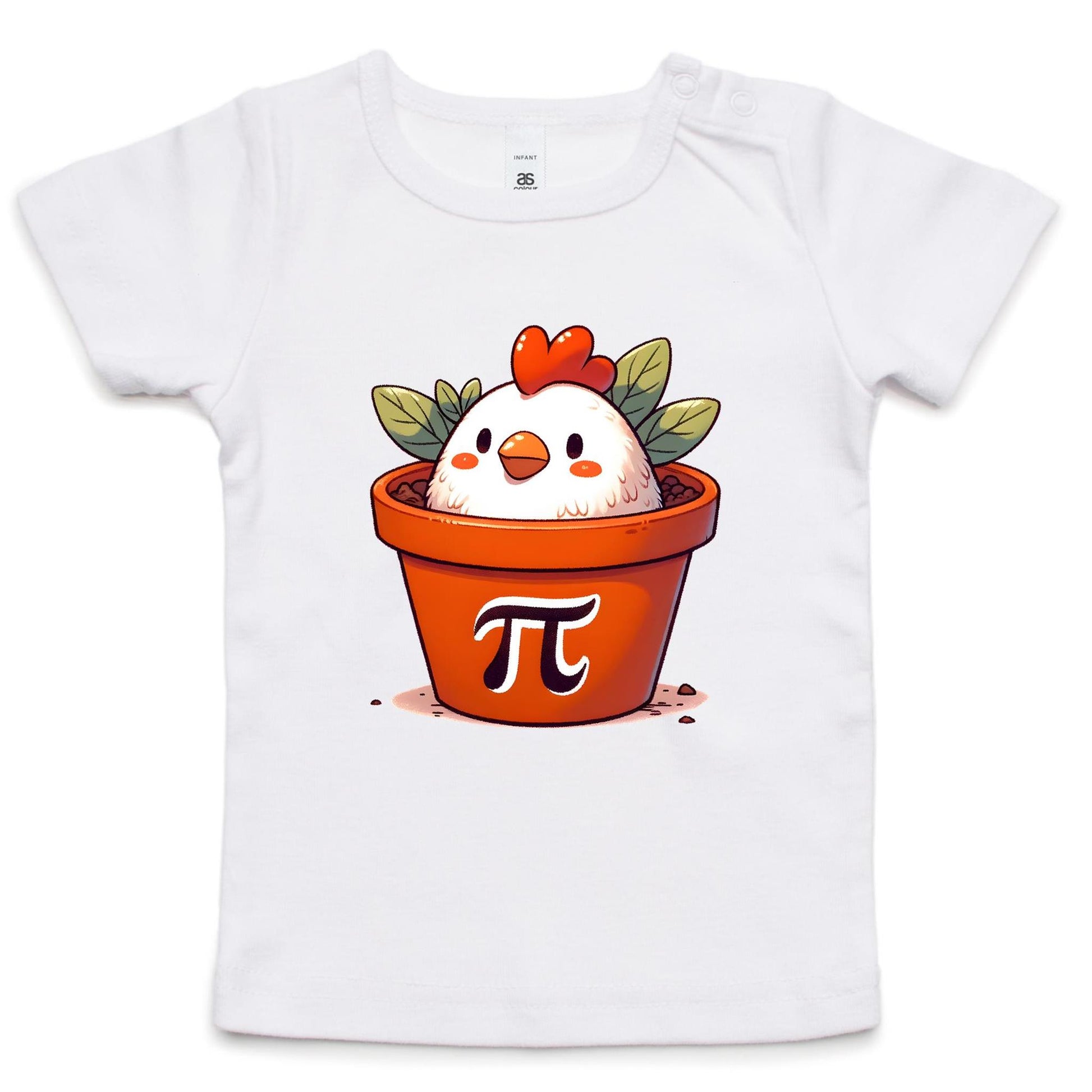 Chicken Pot Pi, Maths - Baby T-shirt White Baby T-shirt animal Maths Printed In Australia