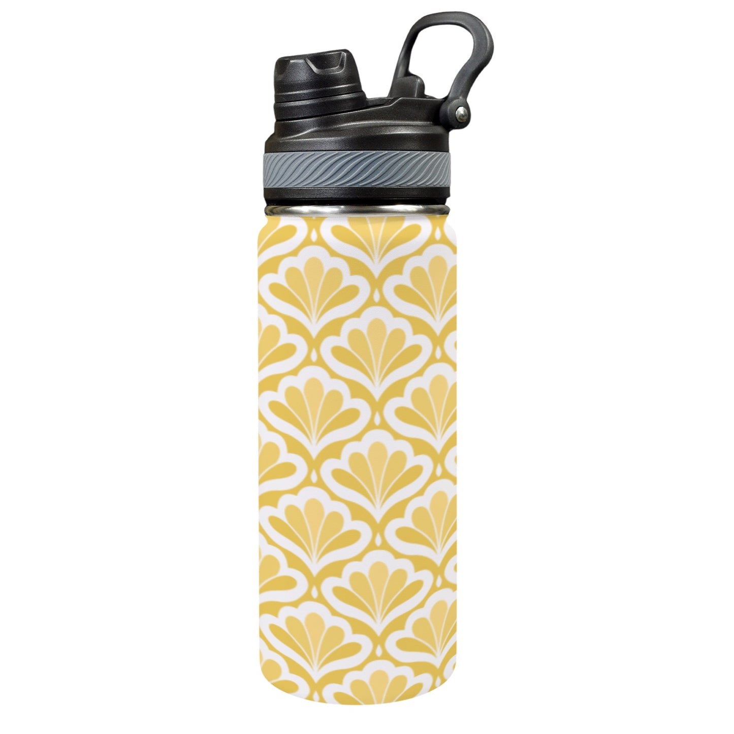 Yellow Pattern - Insulated Water Bottle with Dual-Use Lid (18oz) Insulated Water Bottle with Dual-Use Lid (18oz) Printed Offshore