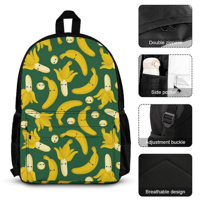 Happy Bananas - School Backpack Three Piece Set