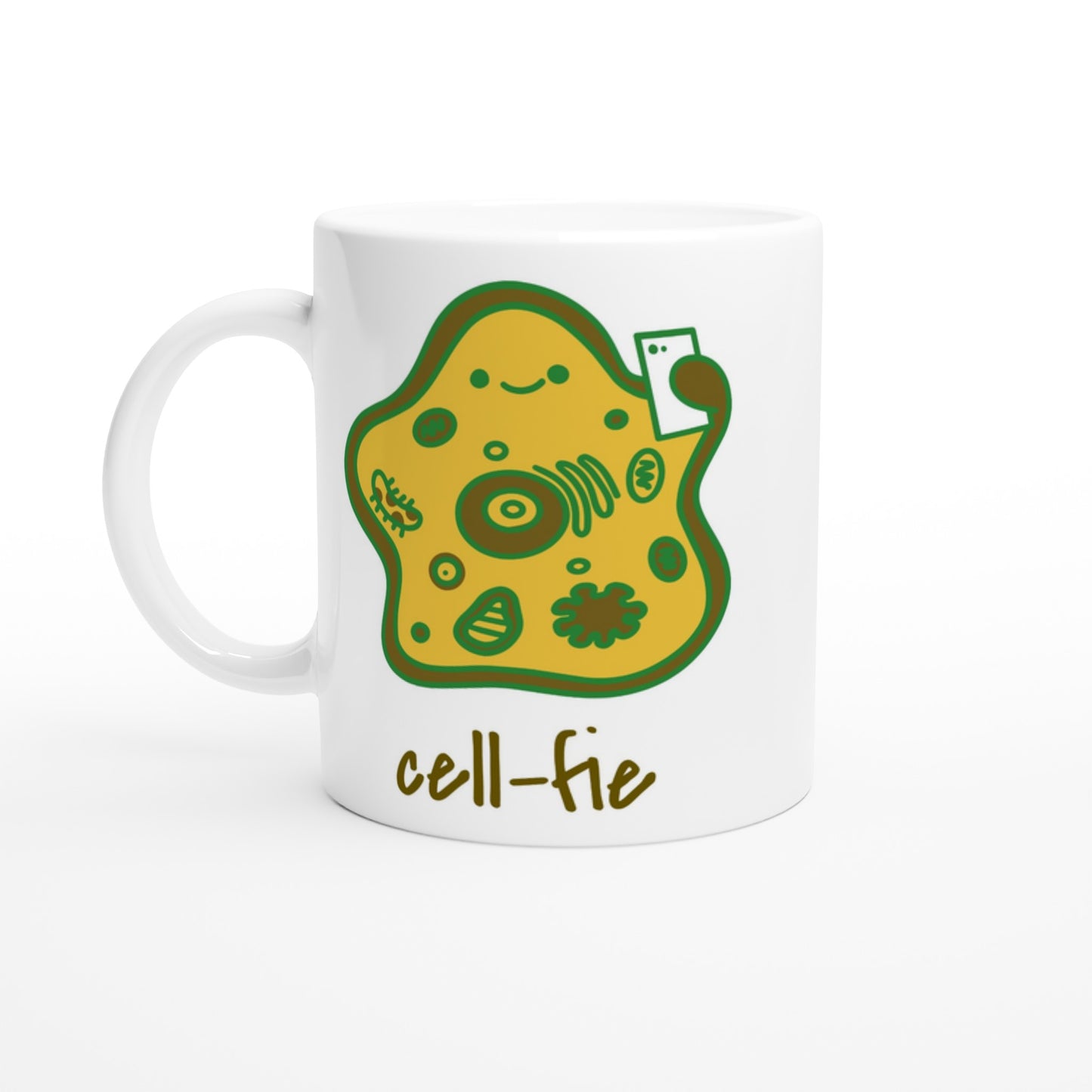 Cell-fie - White 11oz Ceramic Mug Default Title White 11oz Mug Funny Globally Fulfilled Science