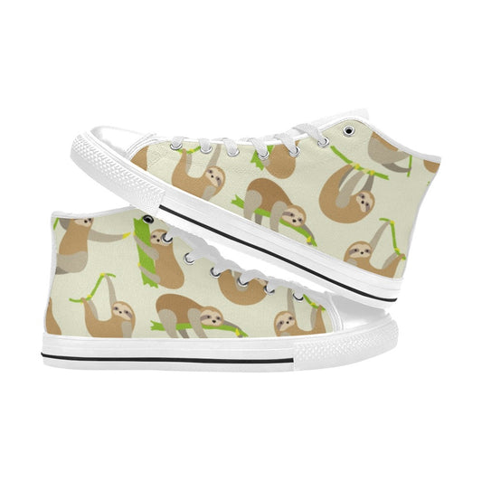 Sloths - Women's High Top Canvas Shoes