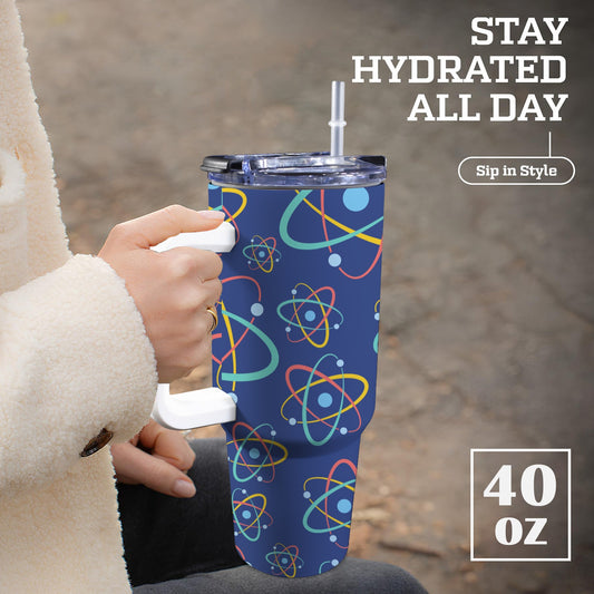 Atoms - 40oz Tumbler with White Handle