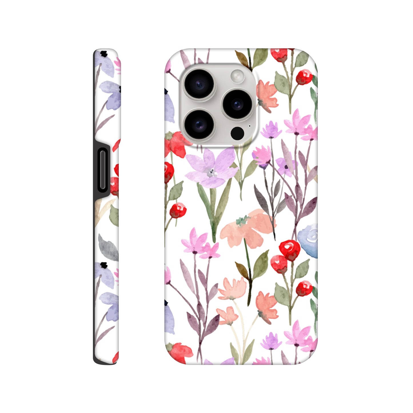 Watercolour Flowers - Phone Tough Case iPhone 15 Pro Phone Case Globally Fulfilled Plants