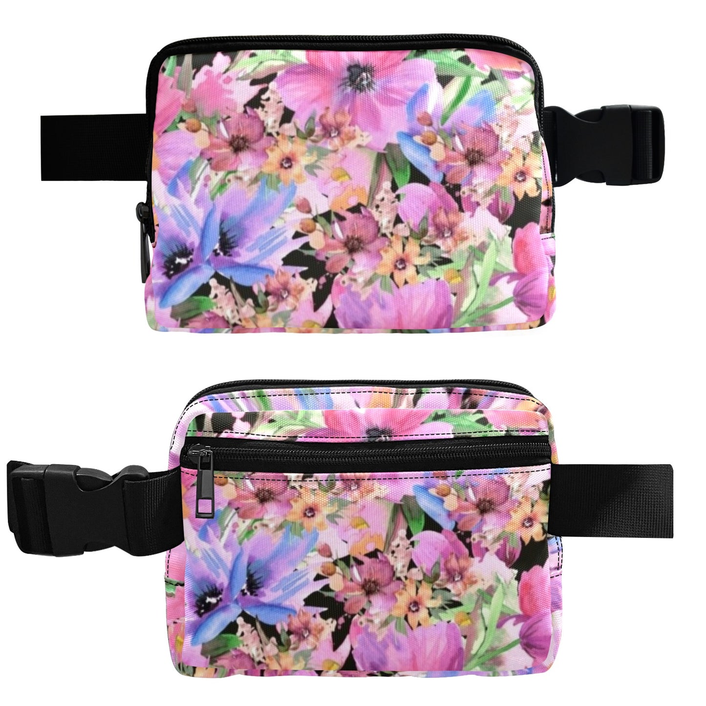 Bright Pink Floral - Belt Bag Belt Bag Plants Printed Offshore