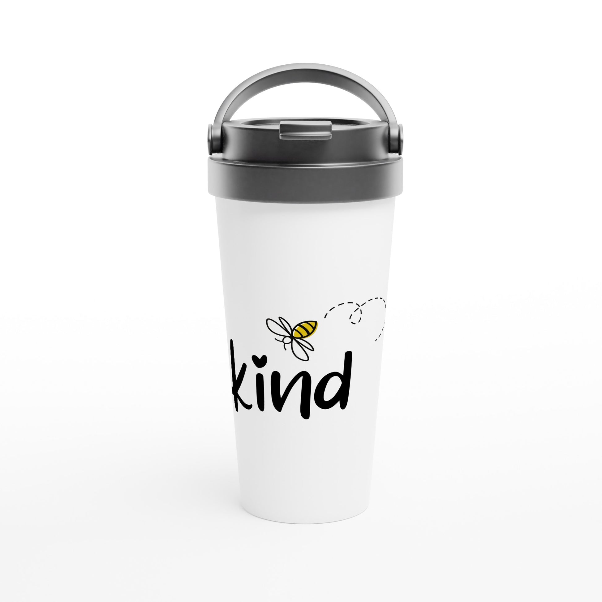 Bee Kind - White 15oz Stainless Steel Travel Mug Default Title Travel Mug Globally Fulfilled Kindness Positivity