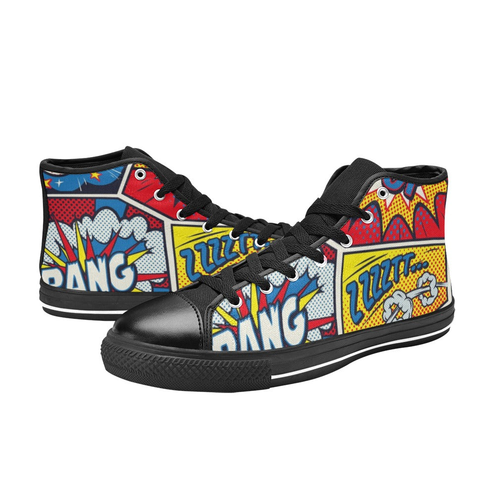 Comic Book - Men's High Top Canvas Shoes