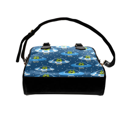 Cute Aliens in UFOs - Shoulder Handbag