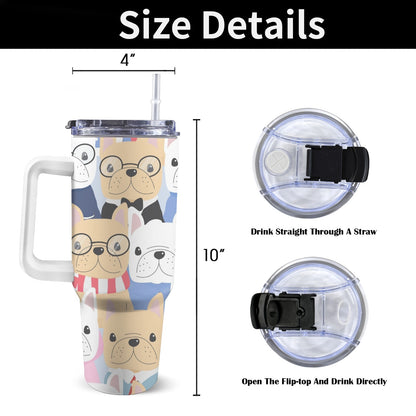 Dog Crowd - 40oz Tumbler with White Handle