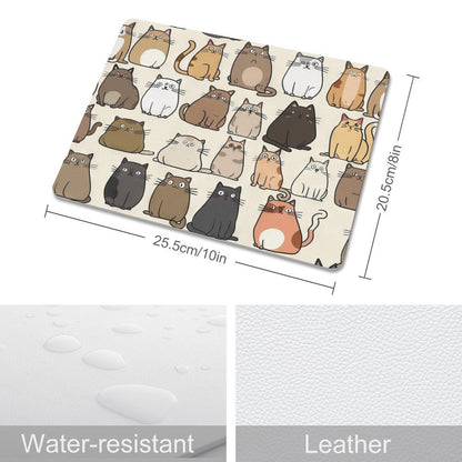 Lots Of Cats - Leather Mouse Pad