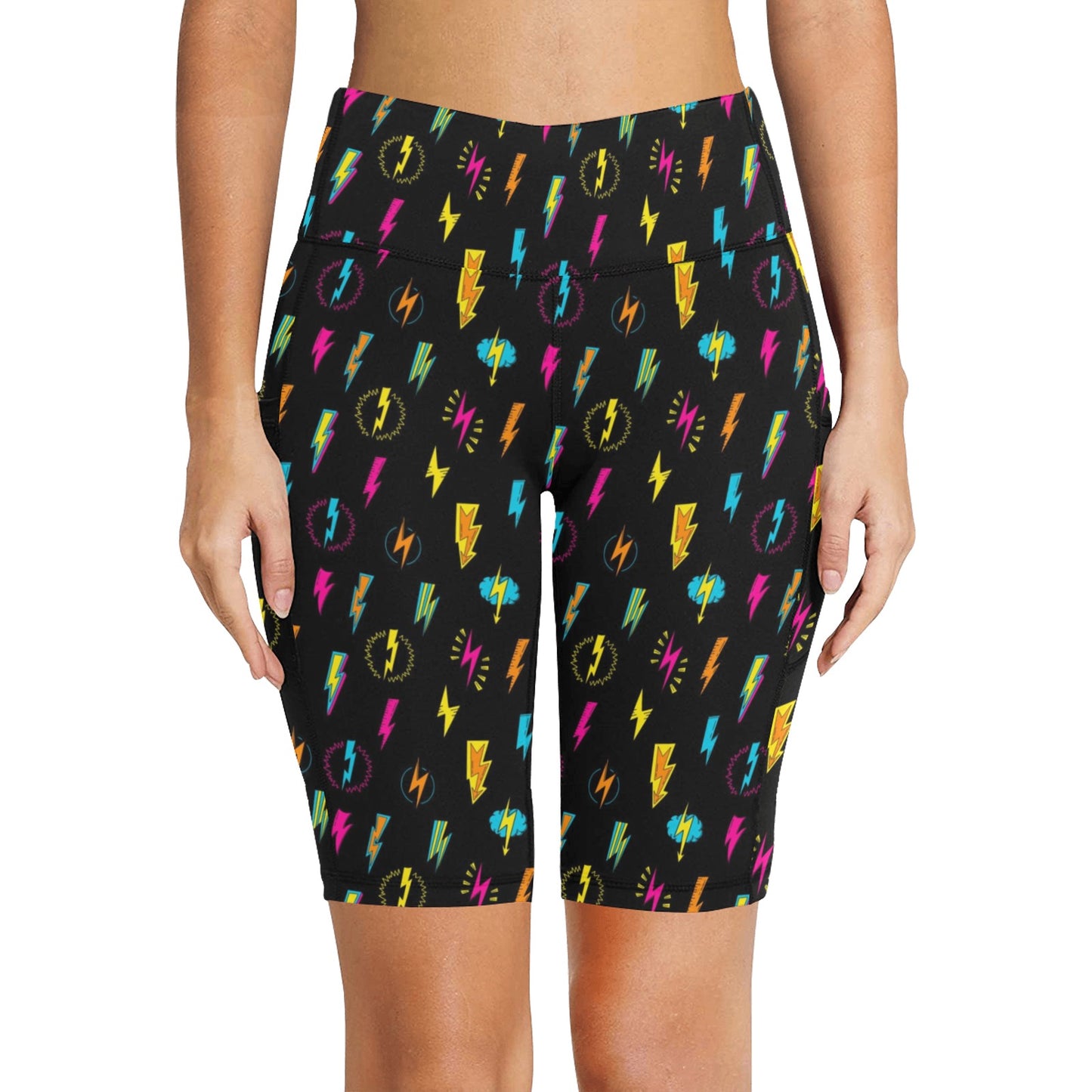 Fun Lightning - Women's Bike Shorts Womens Bike Shorts comic Printed Offshore