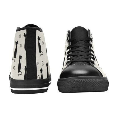 Black Cats - Women's High Top Canvas Shoes