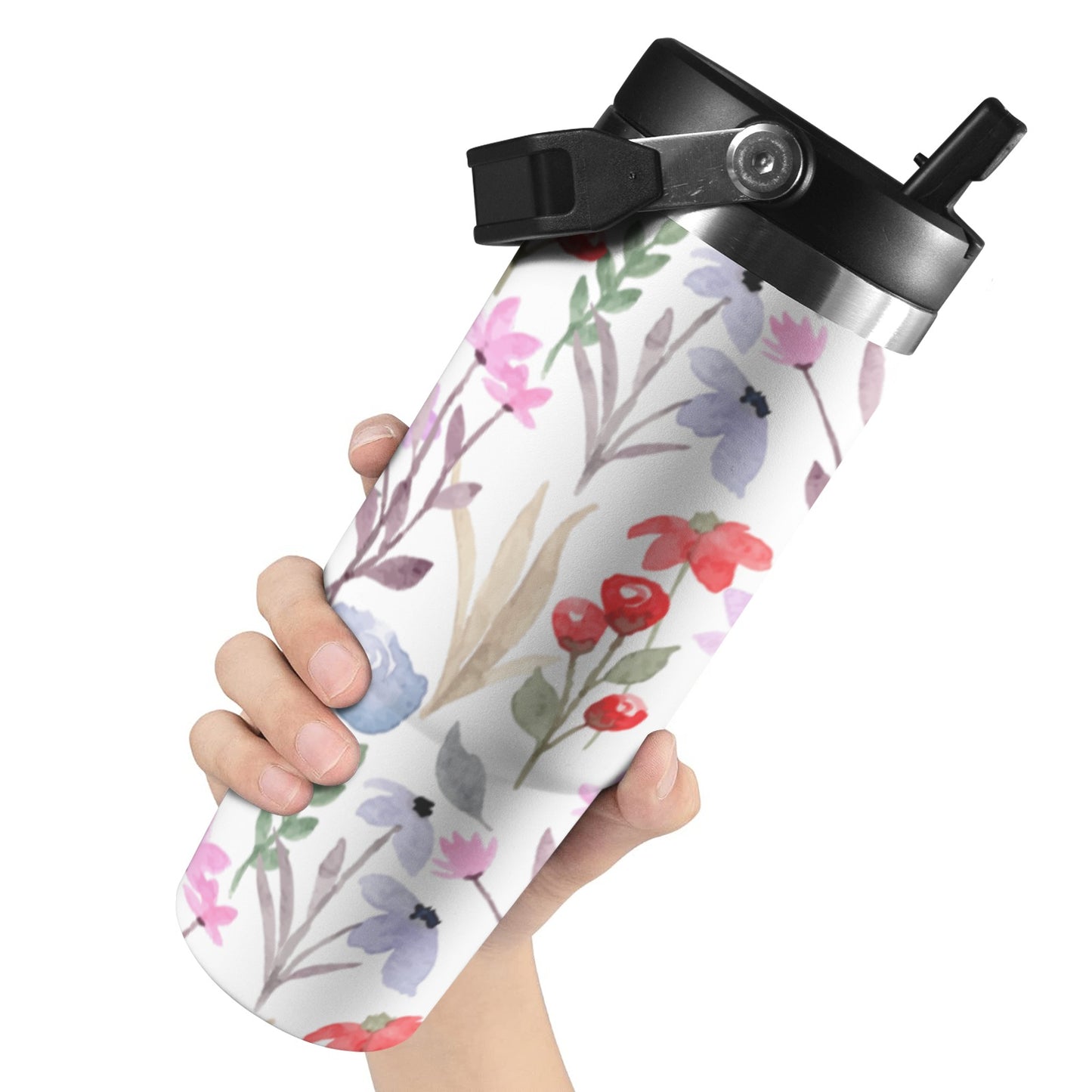 Floral Watercolour - 30oz Tumbler with Top Handle