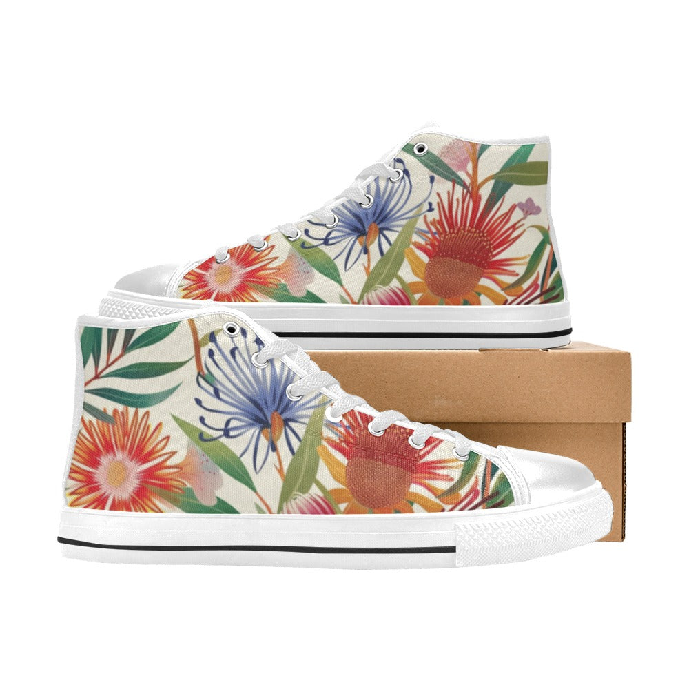 Australian Native Flora - Women's High Top Canvas Shoes