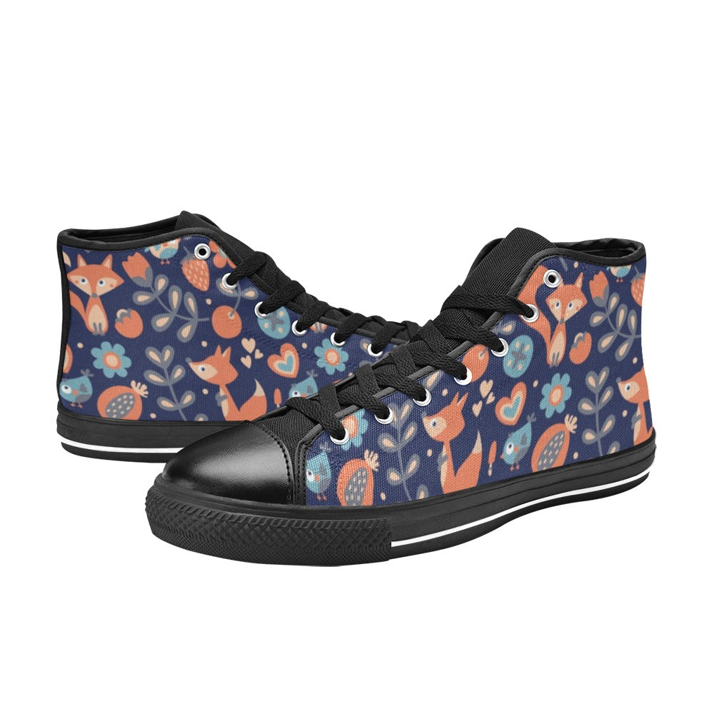 Cute Fox - Women's High Top Canvas Shoes