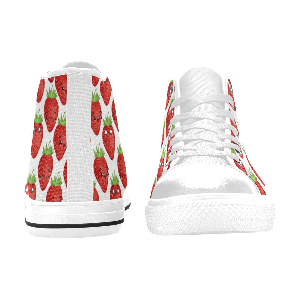 Strawberry Characters - Women's High Top Canvas Shoes