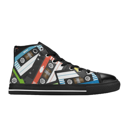 Cassette Tapes - Women's High Top Canvas Shoes