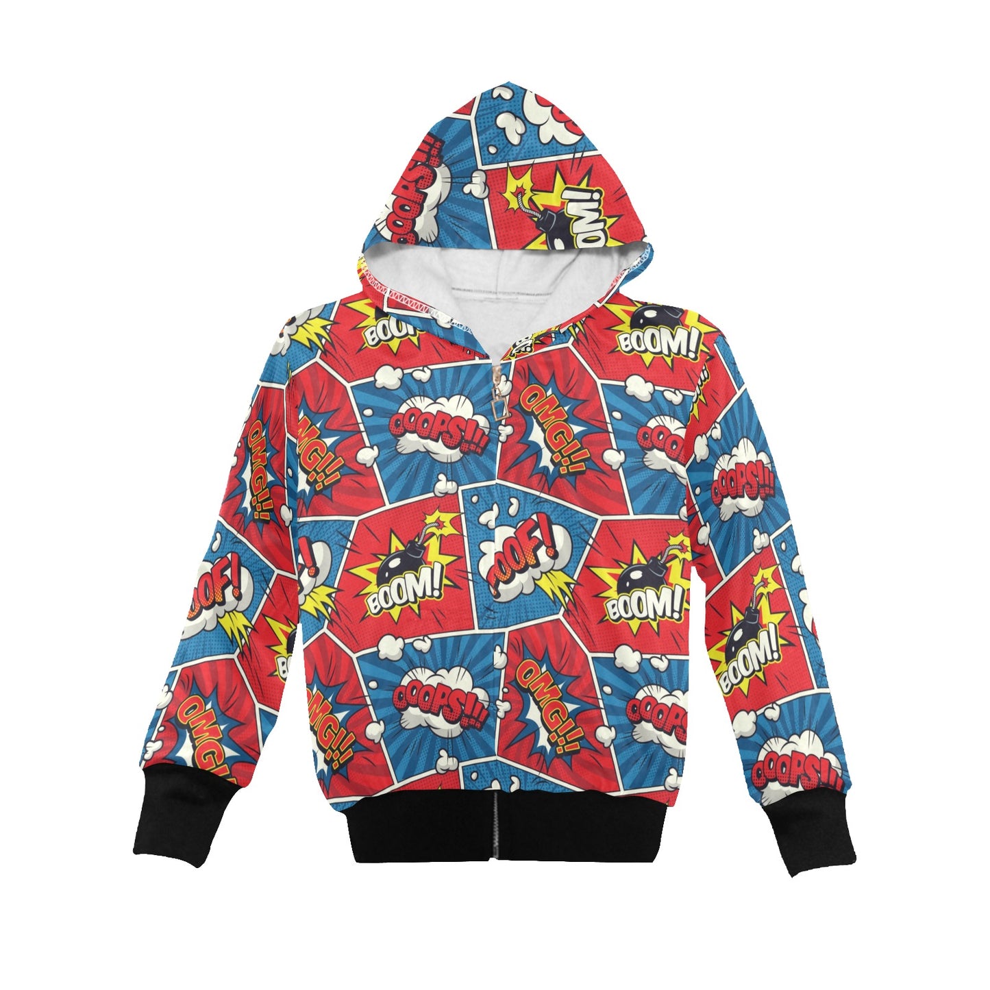 Comic Book Pop - Junior Boys Zip Up Hoodie