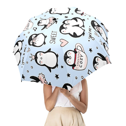 Penguin Love - Semi-Automatic Foldable Umbrella