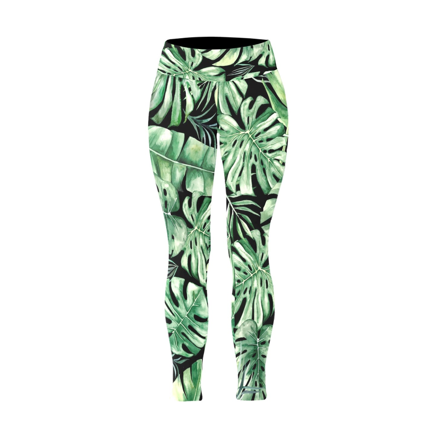 Jungle Leaves - Womens High Waist Leggings (Sizes 16-22)