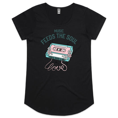 Music Feeds The Soul - Womens Scoop Neck T-Shirt