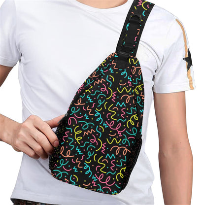 Squiggle Time - Cross-Body Chest Bag Cross-Body Chest Bag Printed Offshore