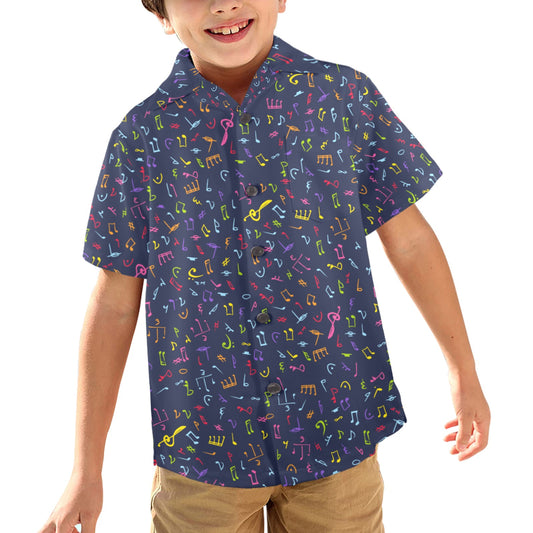 Music Notes - Junior Boys Hawaiian Shirt