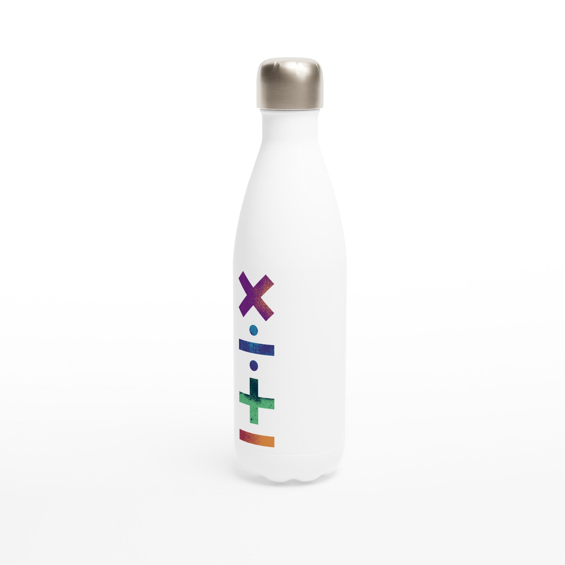 Maths Symbols - White 17oz Stainless Steel Water Bottle White Water Bottle Globally Fulfilled Maths Science