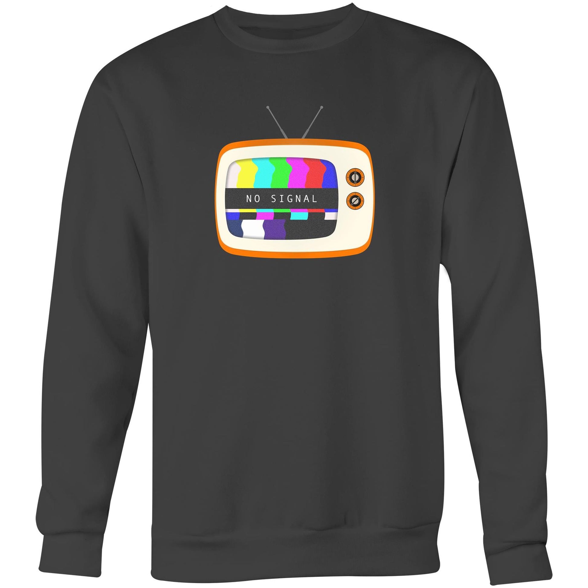 Retro Television, No Signal - Crew Sweatshirt Coal Sweatshirt Retro