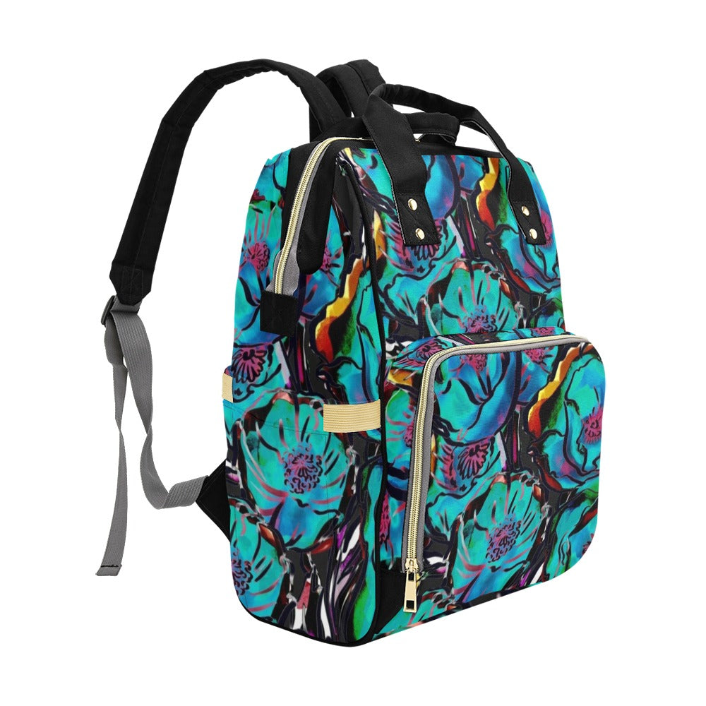 Flower It Blue - Multifunction Backpack Multifunction Backpack Plants