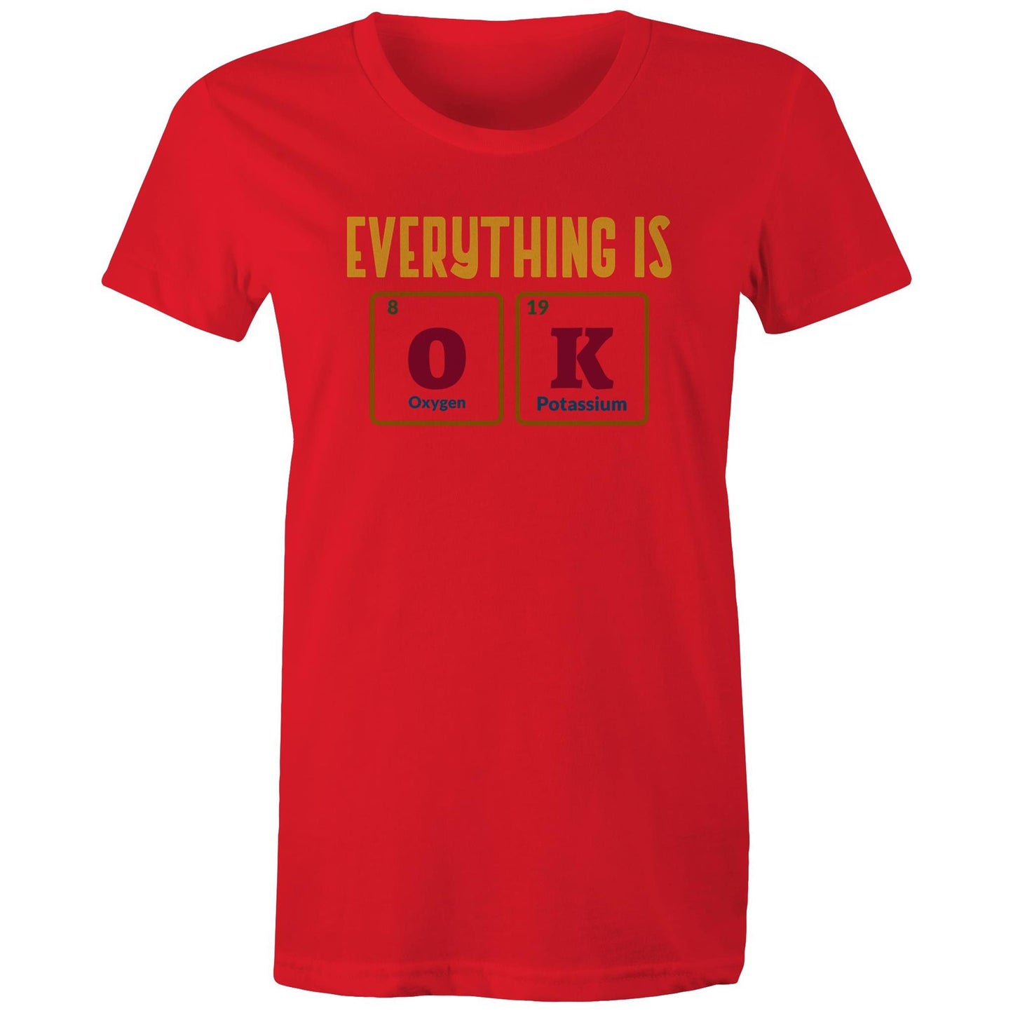 Everything Is OK, Periodic Table - Womens T-shirt