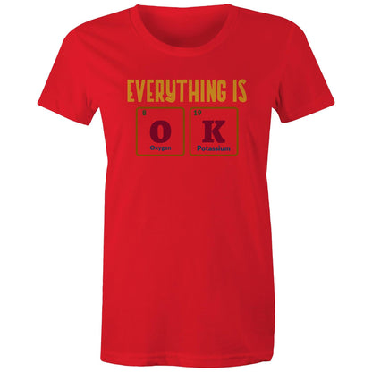 Everything Is OK, Periodic Table - Womens T-shirt