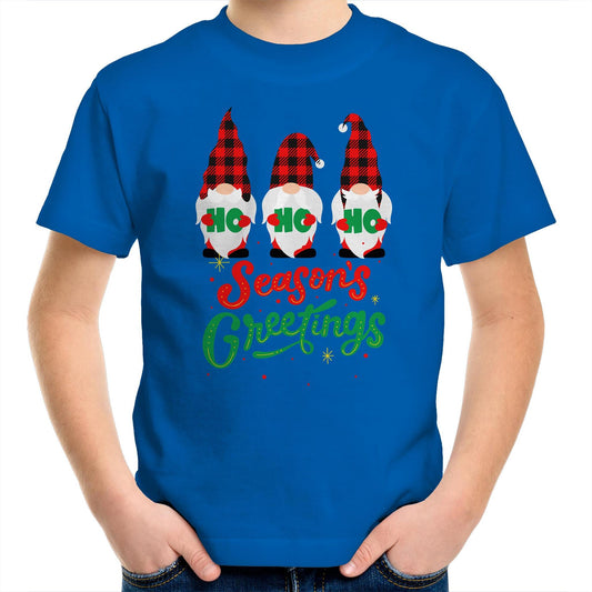 Christmas Gnomes Seasons Greetings - Kids Youth T-Shirt