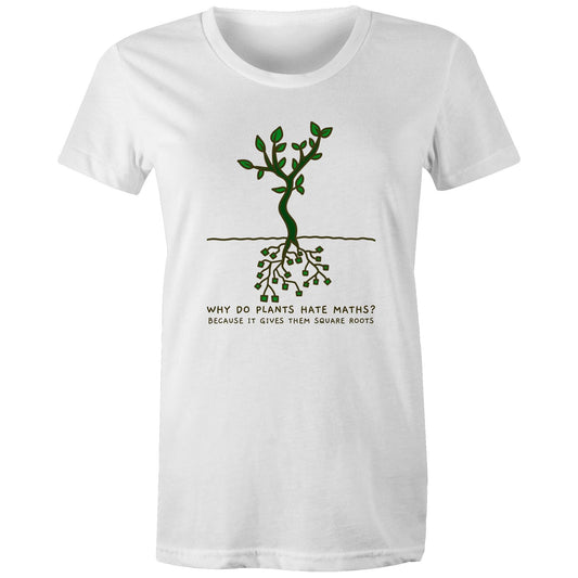 Square Roots, Maths Pun - Womens T-shirt