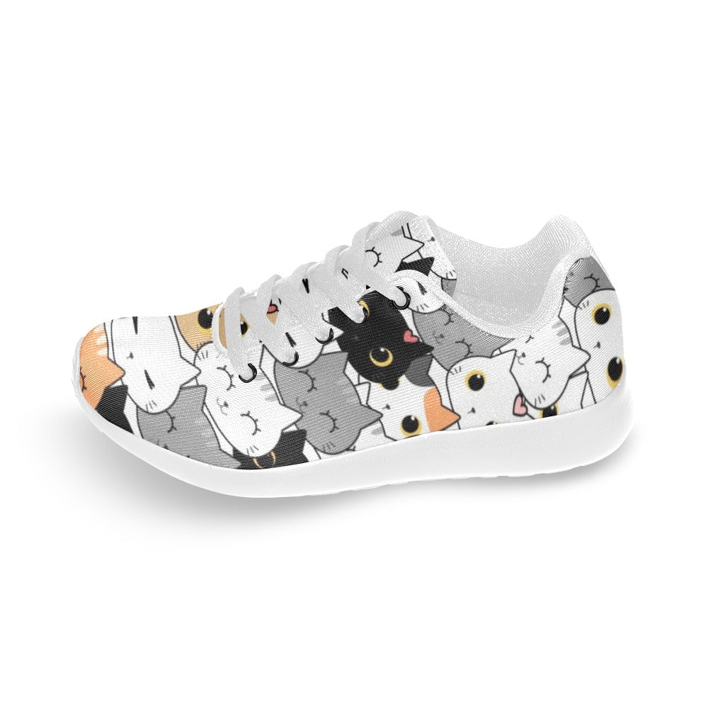 Cute Cartoon Cats - Kids Sneakers