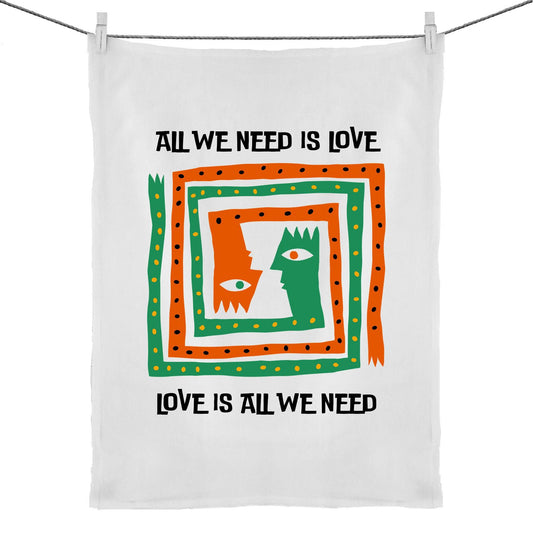 All We Need Is Love - 50% Linen 50% Cotton Tea Towel Default Title Tea Towel