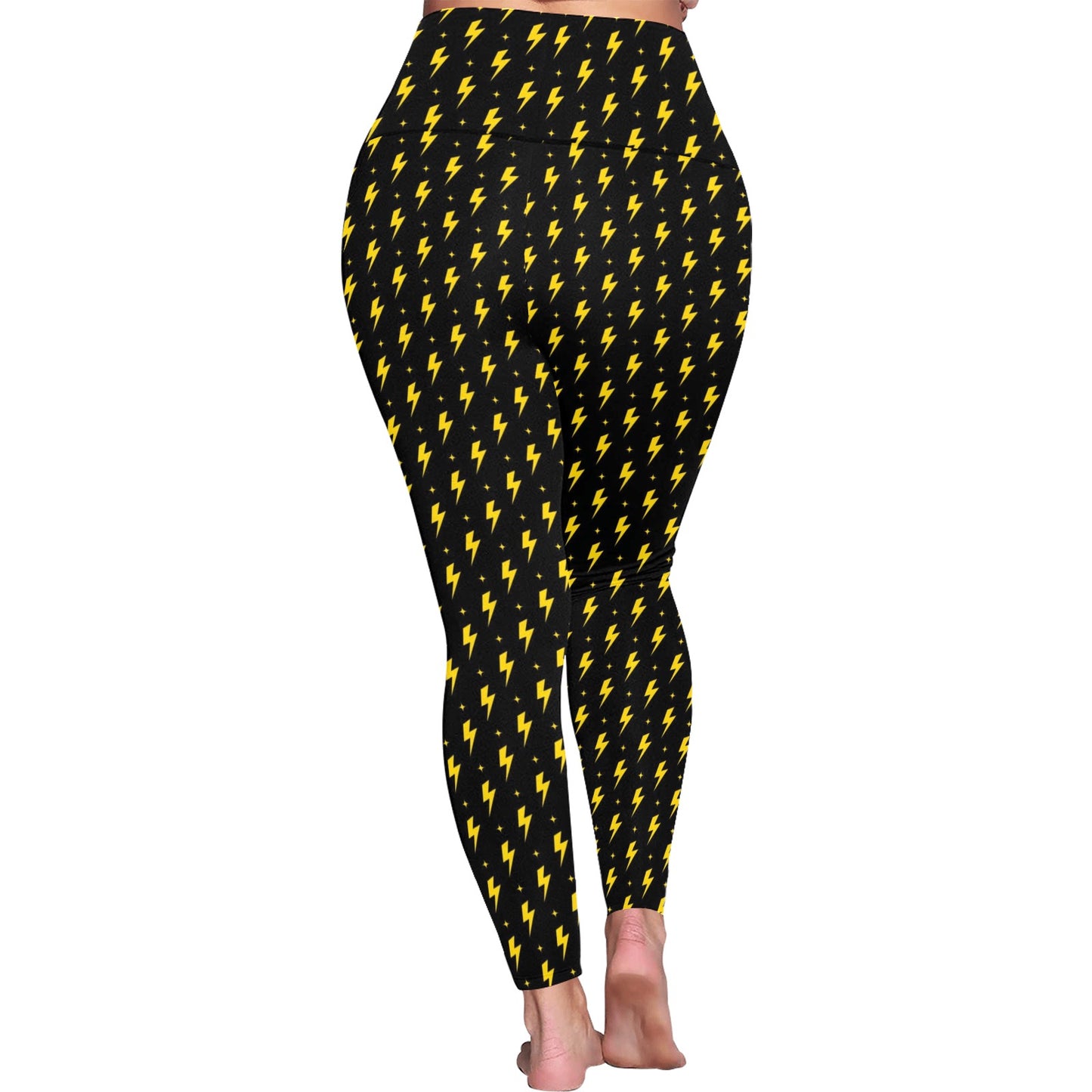 Yellow Lightning - Womens High Waist Leggings (Sizes 16-22)