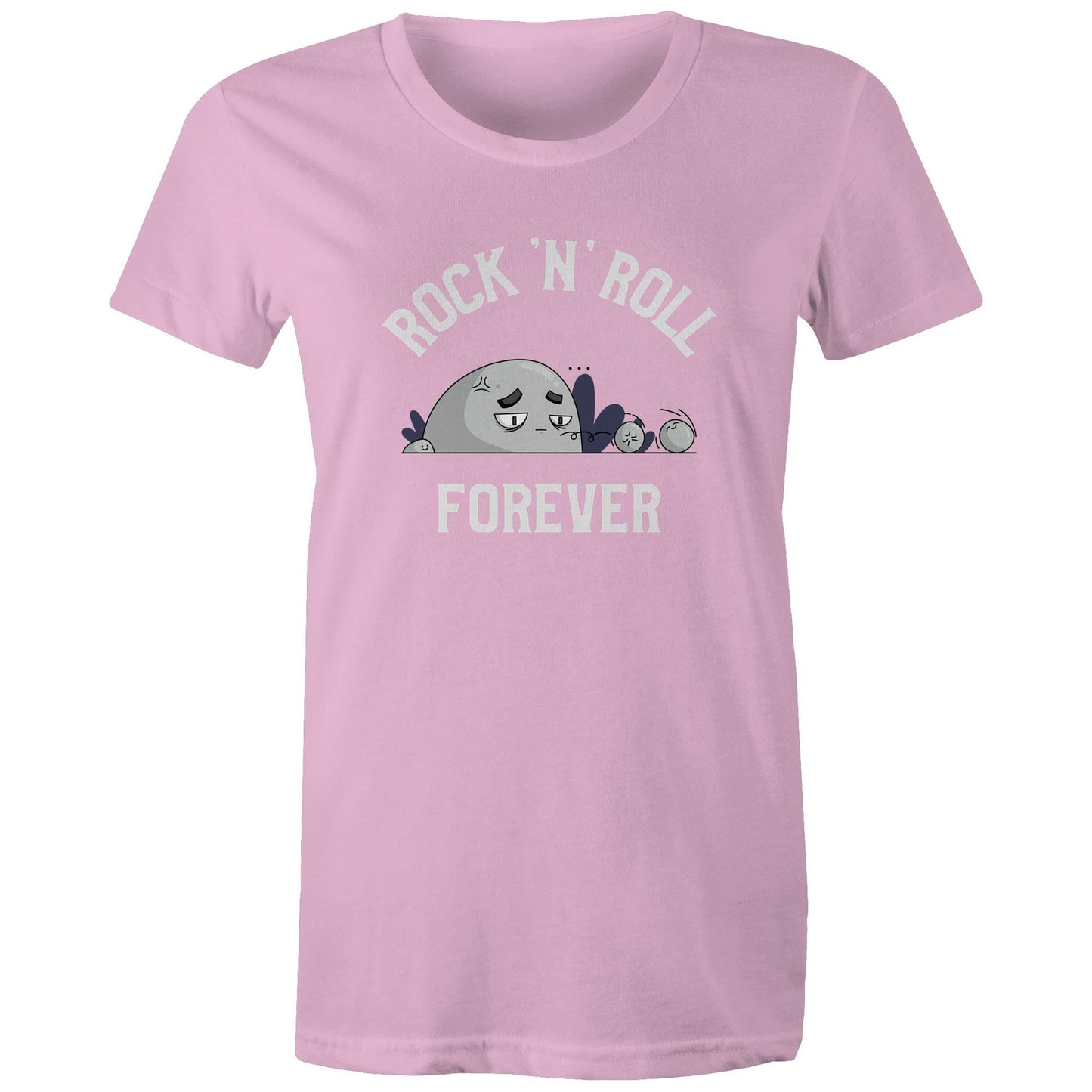 Rock 'N' Roll Forever - Womens T-shirt Pink Womens T-shirt Music