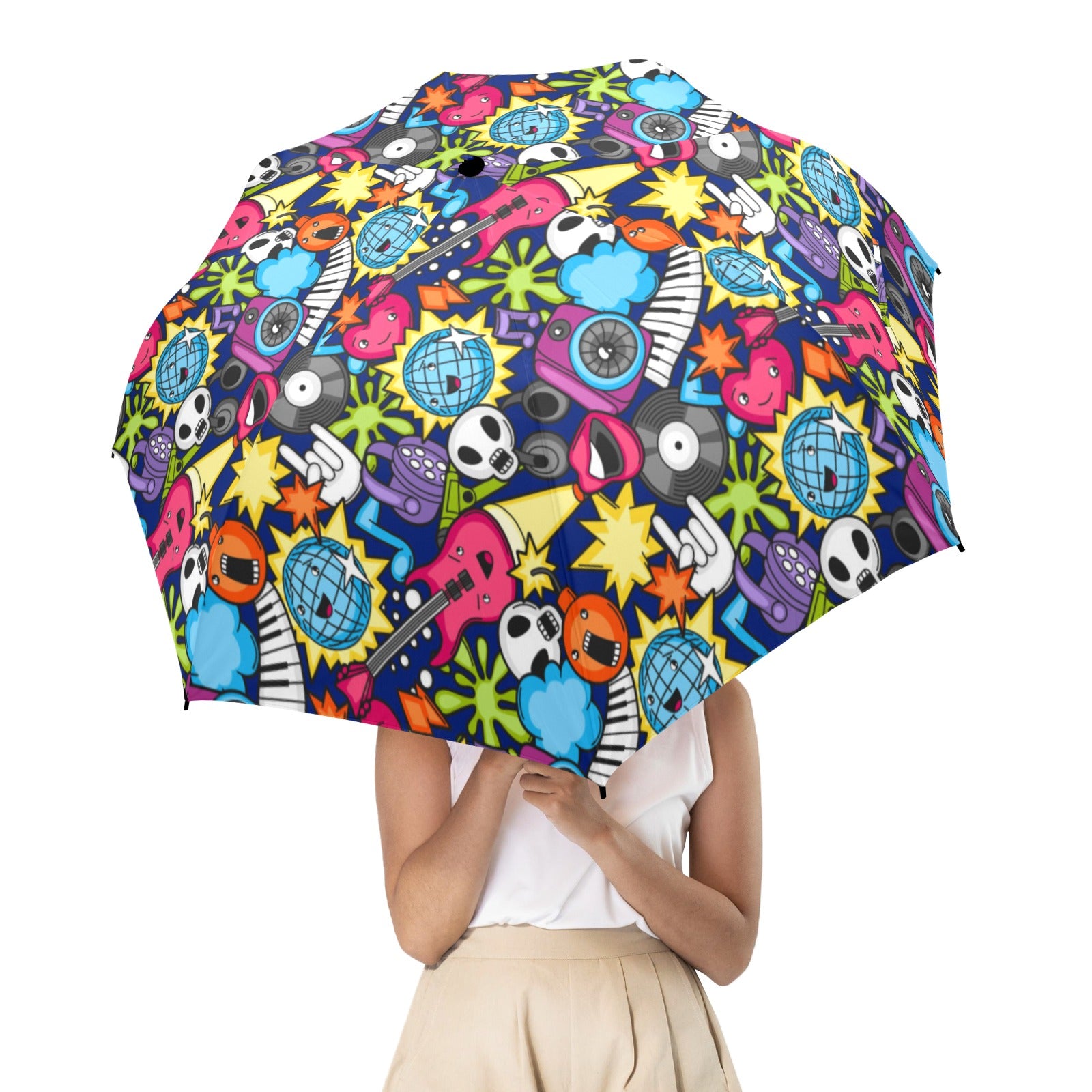 Sticker Music - Semi-Automatic Foldable Umbrella Semi-Automatic Foldable Umbrella Printed Offshore