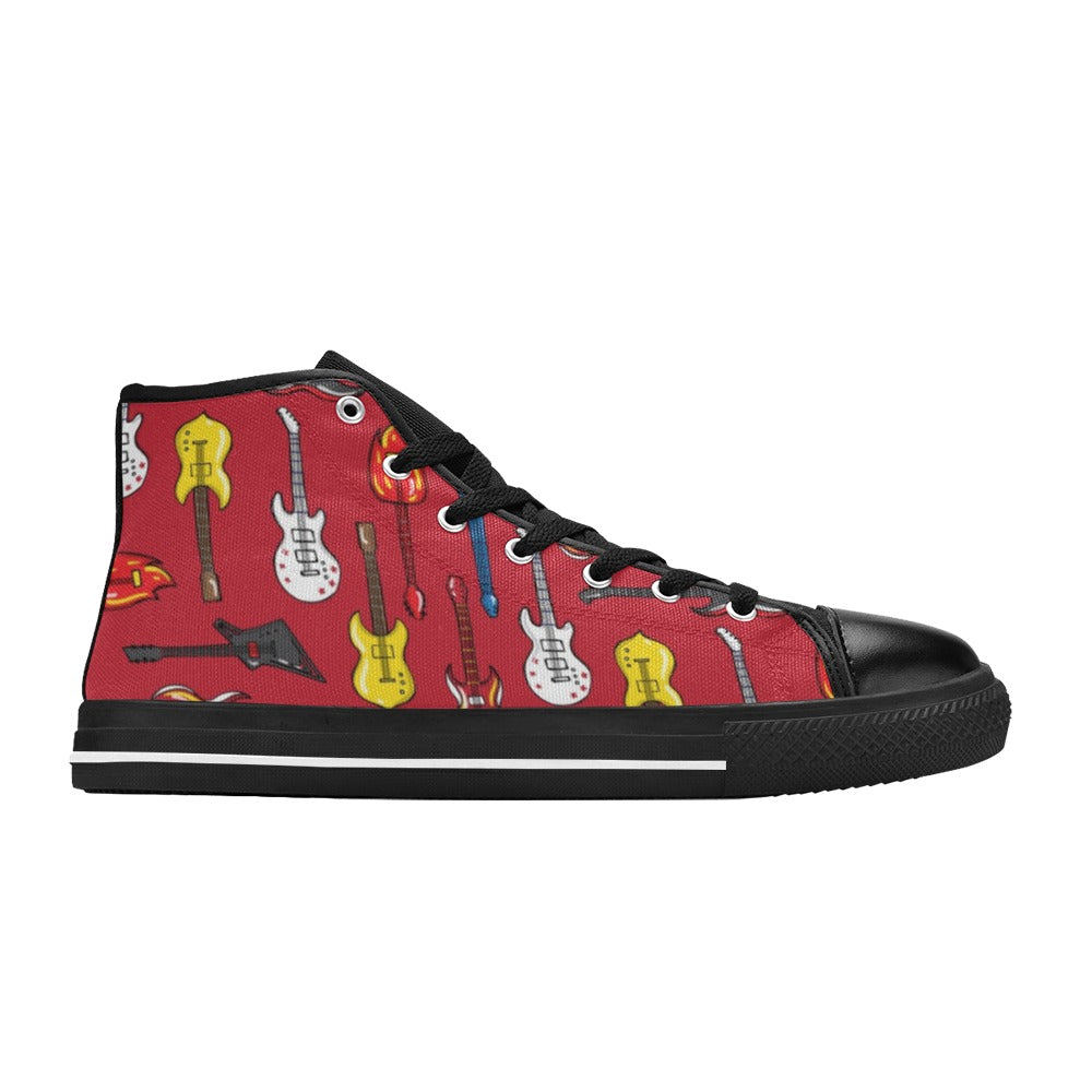 All The Guitars - Men's High Top Canvas Shoes