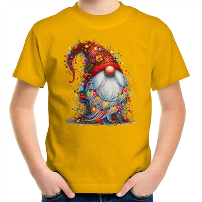 Christmas Gnome Wrapped In Lights - Kids Youth T-Shirt