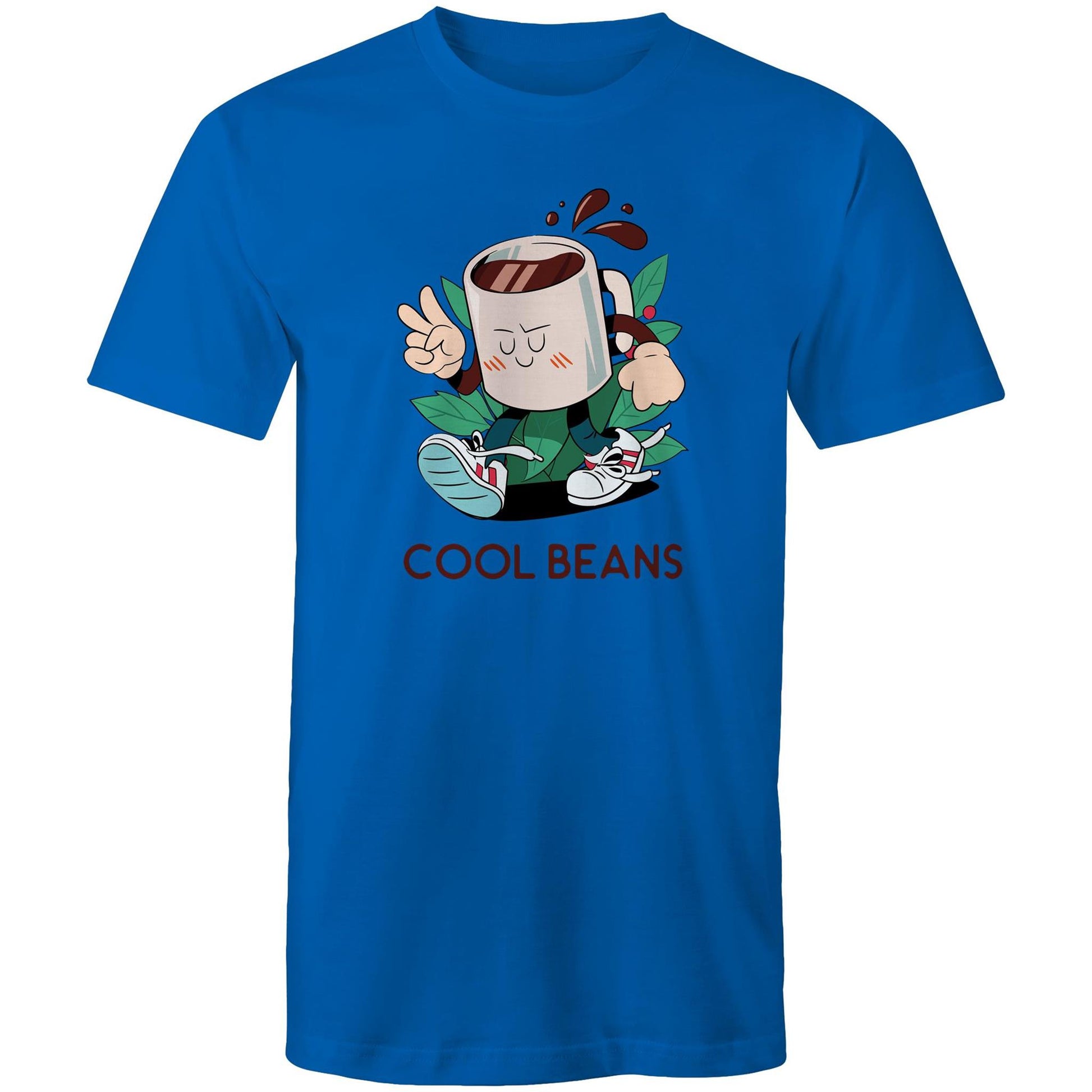 Cool Beans - Mens T-Shirt Bright Royal Mens T-shirt Coffee